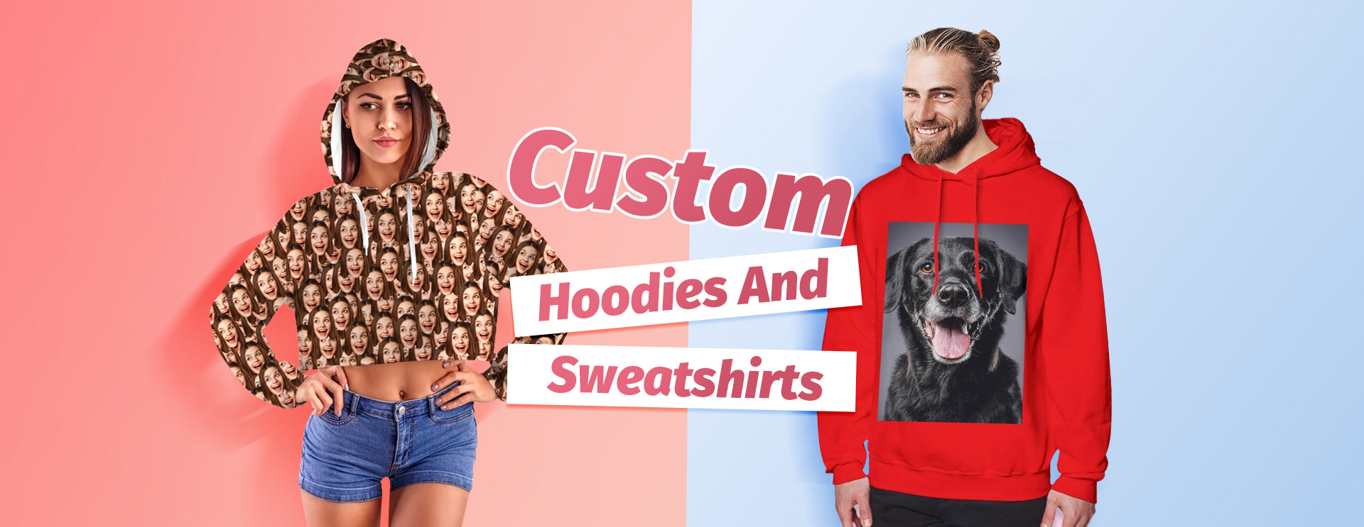 Custom Funny Face Hoodie, Personalized All Over Hoodie