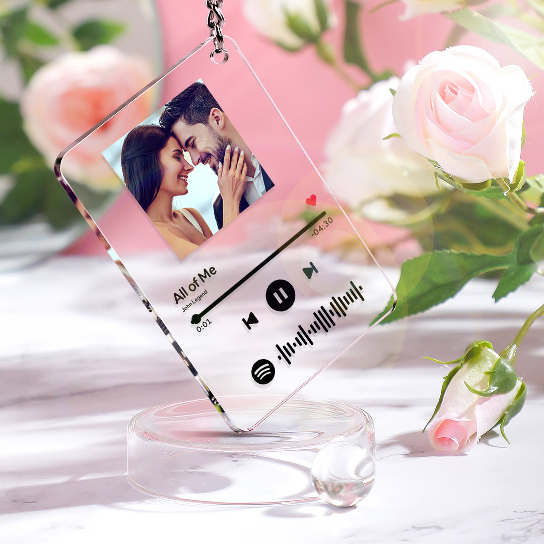 Custom Anniversary Spotify Code Music Keychain Anniversary Gifts for Boyfriend