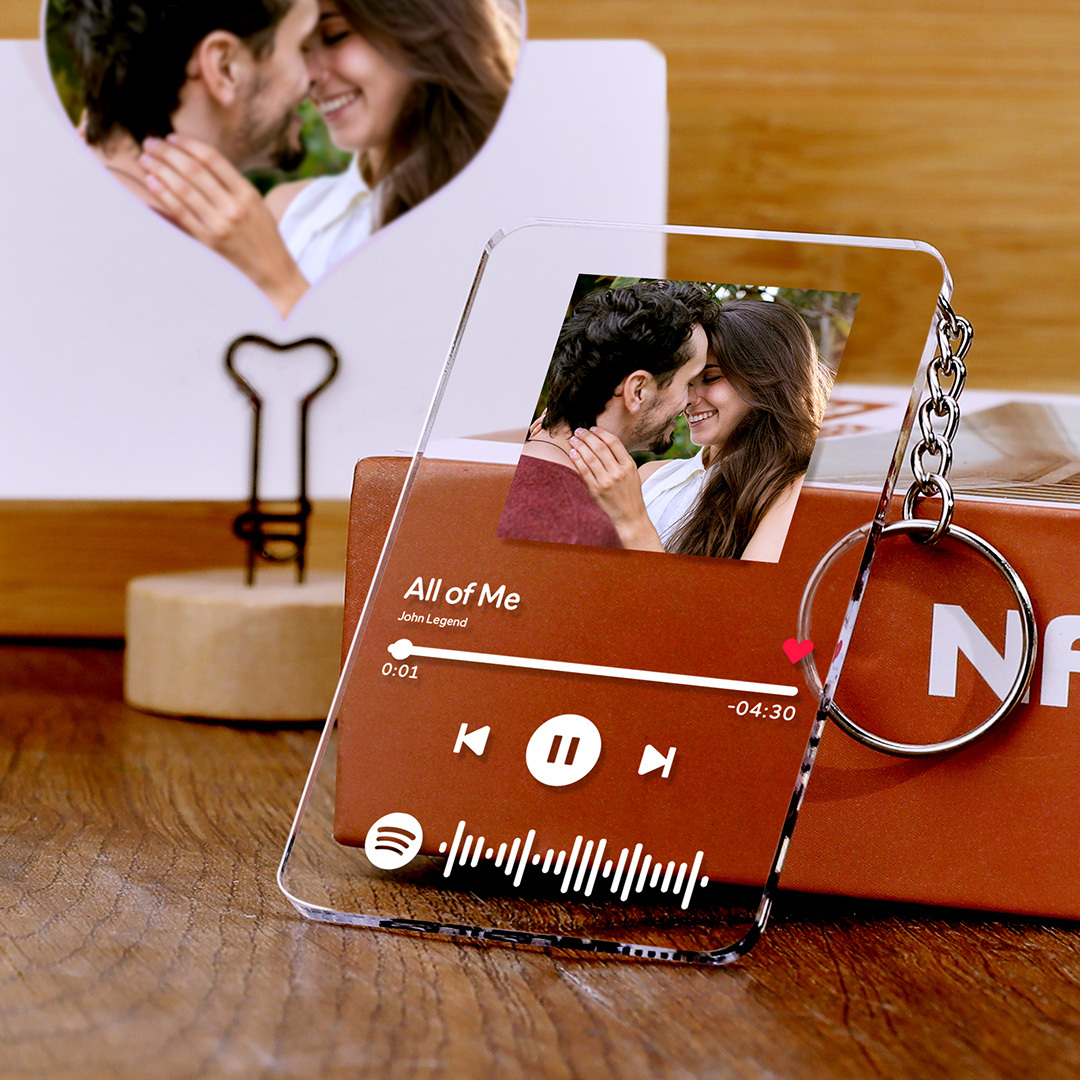 Custom Anniversary Spotify Code Music Keychain Anniversary Gifts for Boyfriend