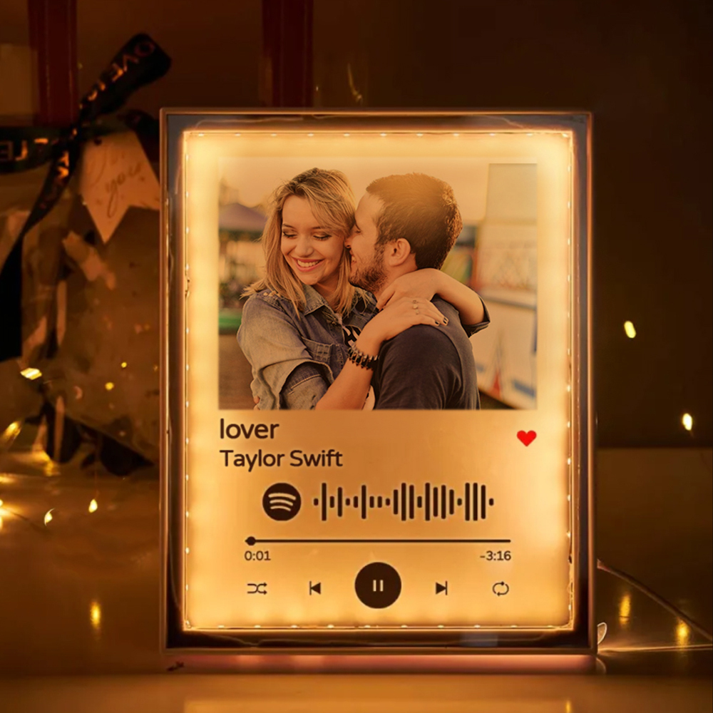 Custom Spotify Photo Keychain Acrylic Music Plaque Night Light Gift For Girlfriend