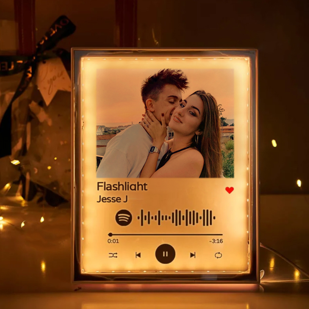 Custom Spotify Acrylic Plaque Photo Mirror Night Light Gift