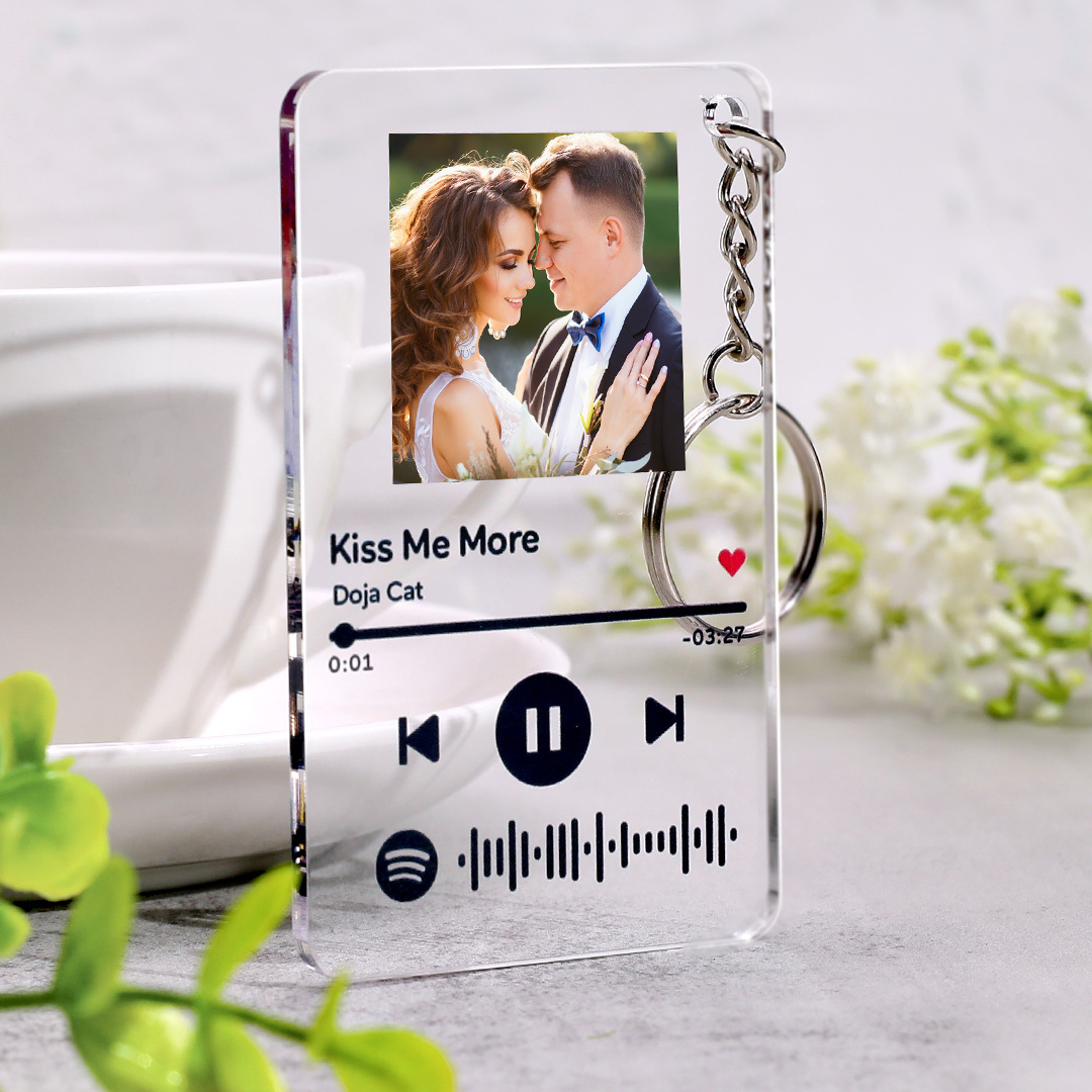 Custom Anniversary Spotify Code Music Keychain Anniversary Gifts for Boyfriend