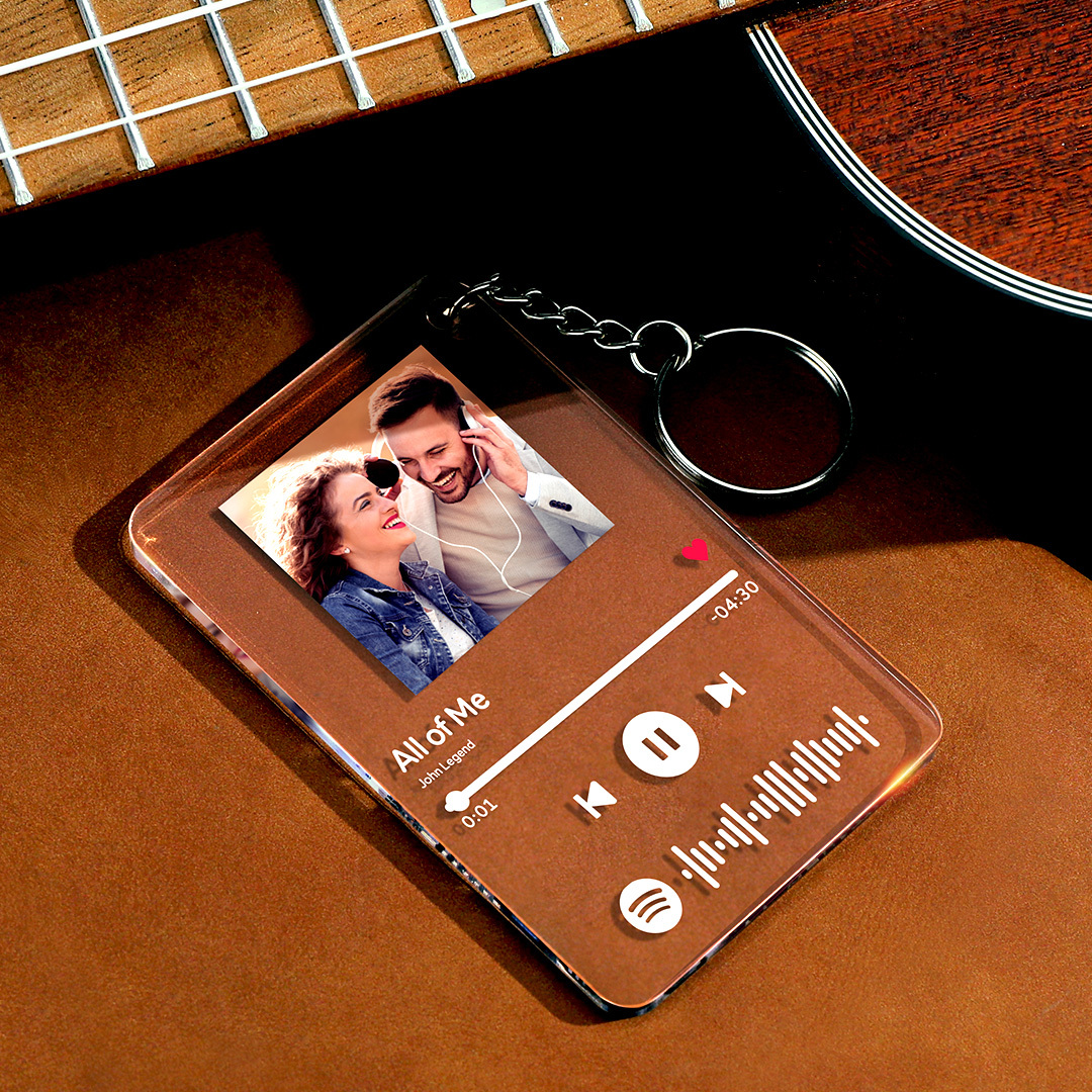 Custom Anniversary Spotify Code Music Keychain Anniversary Gifts for Boyfriend