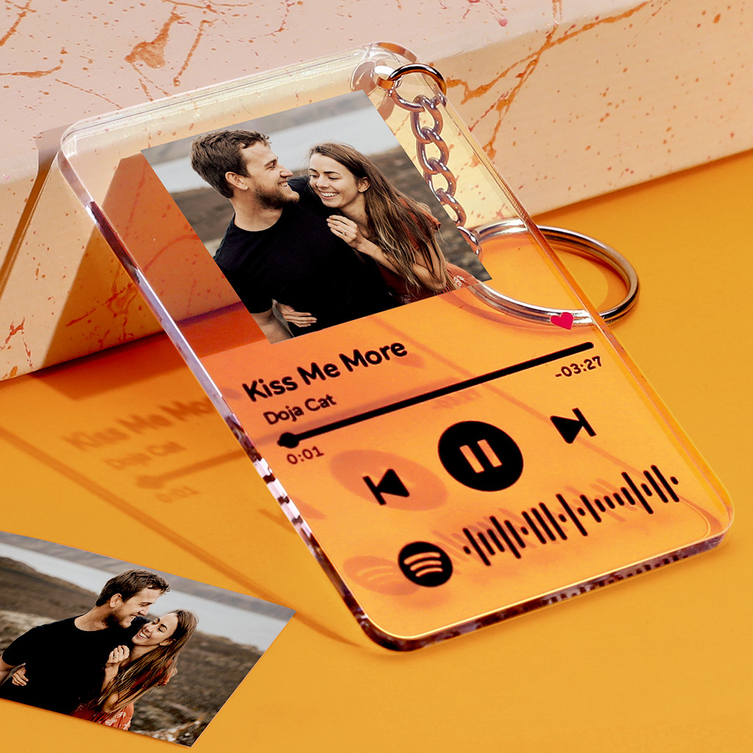 Custom Anniversary Spotify Code Music Keychain Anniversary Gifts for Boyfriend