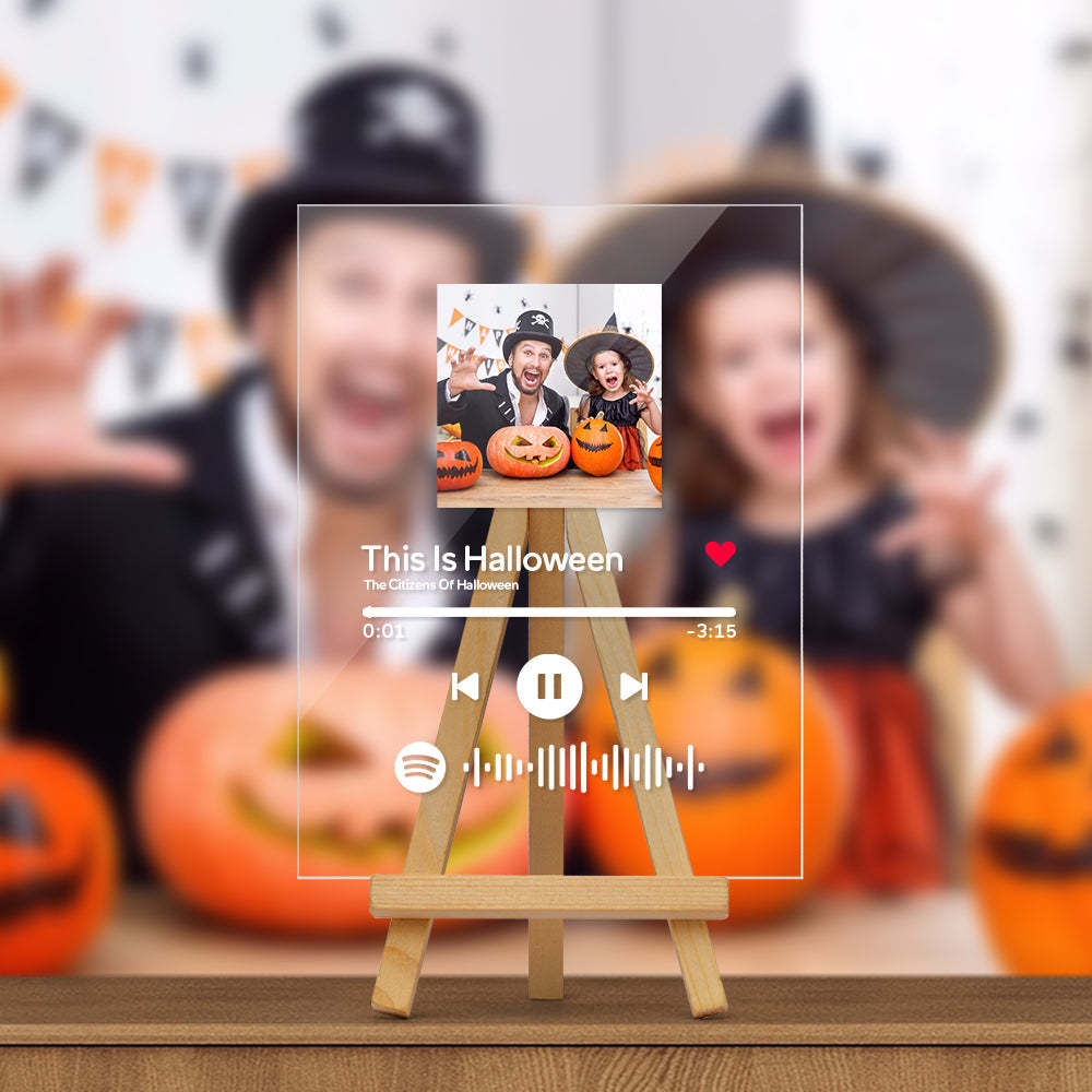Spotify Custom Photo Scannable Music Plaque Best Halloween Gift For Family