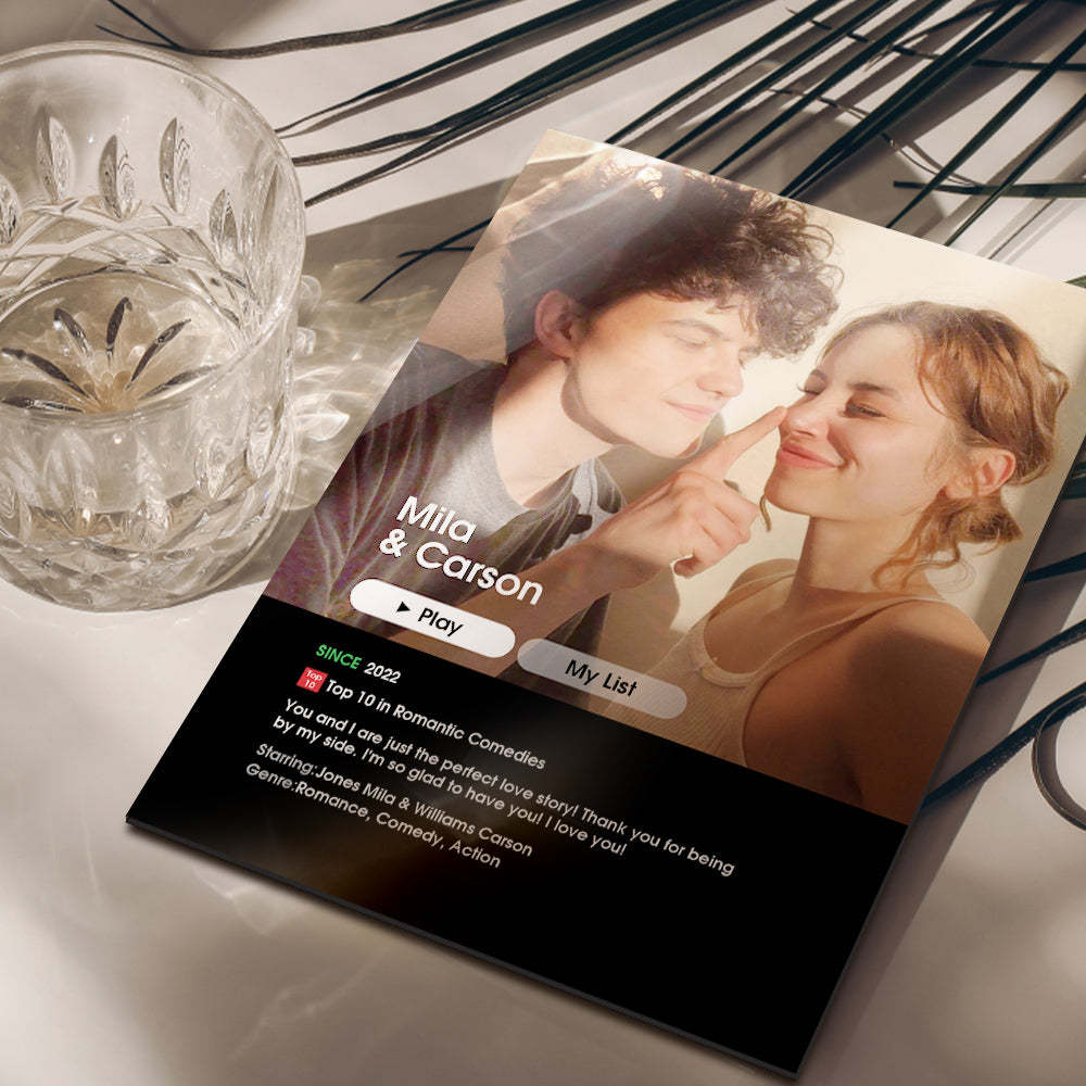 Custom Movie Poster  Personalized Photo Plaque Couples Gift for Her