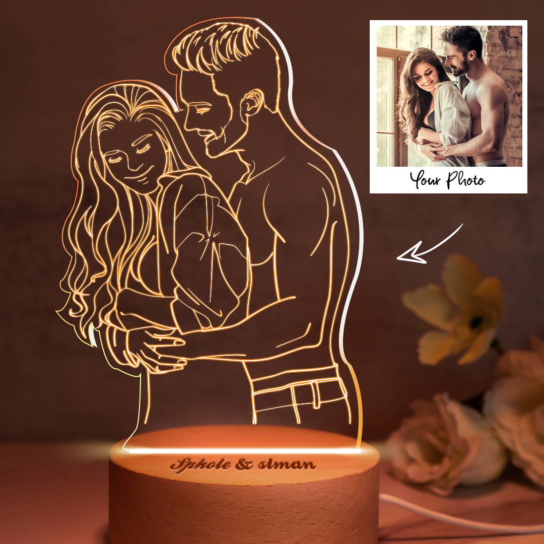 Personalized 3D Photo Nightlight Engraved Text Lamp Gifts For Mom