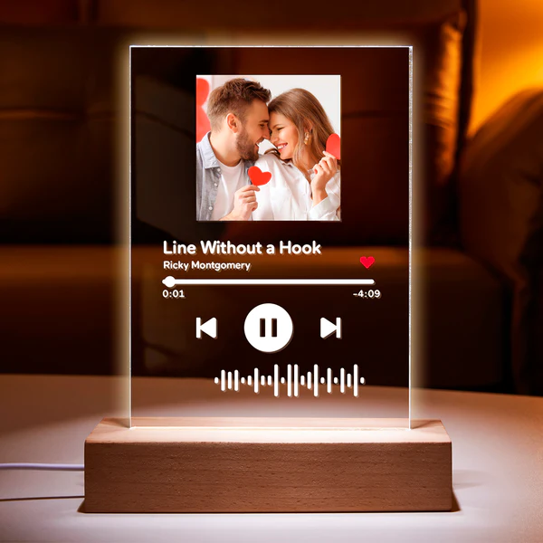 Custom Scannable Music Code Night Light Custom Photo Acrylic Plaque