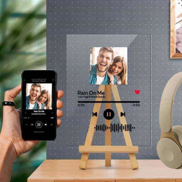 Custom Spotify Glass 7 Colors Night Light Music LED Lamp Gift for Father
