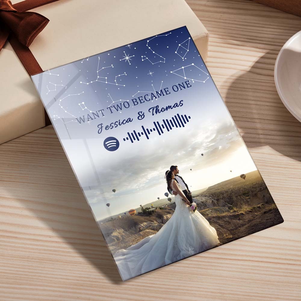Custom Starry Sky Theme Spotify Glass Keychain/Plaque Gift for Lover