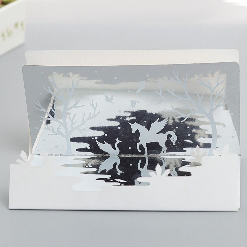 3D Creative Valentine's Day Pop Up Card Mirror Inverted Image Pop Up Greeting Card