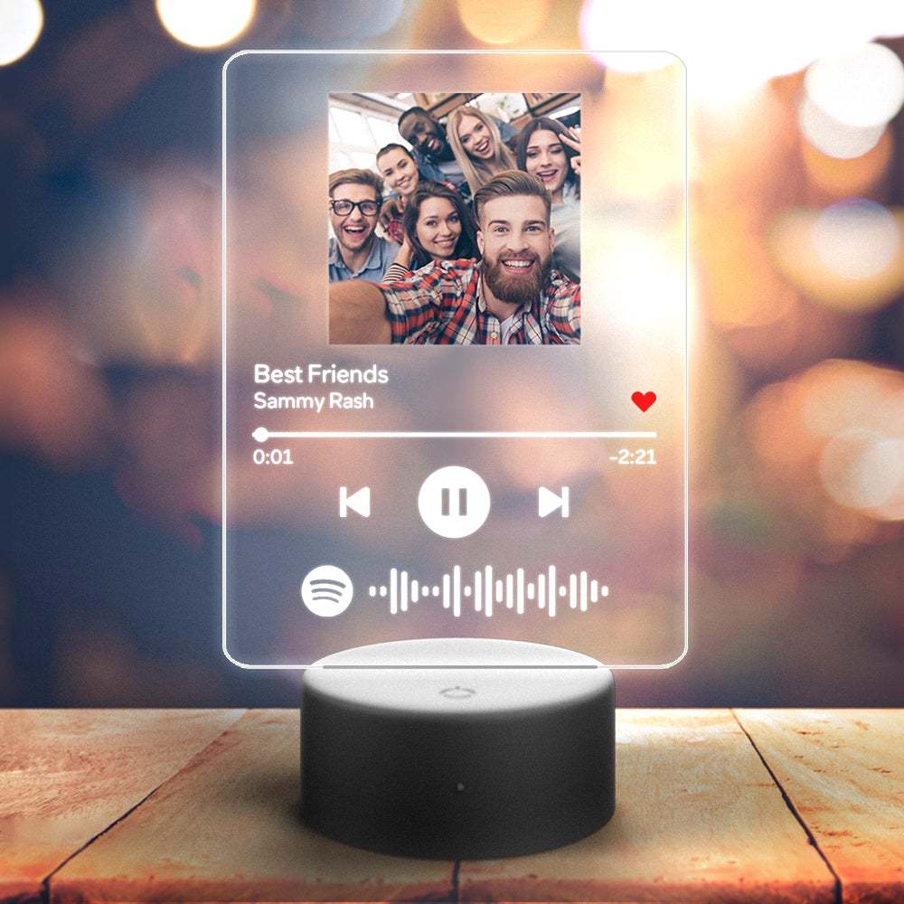 Custom Spotify Night Light with 7 Colors Personalized Night Light Gift For Friends