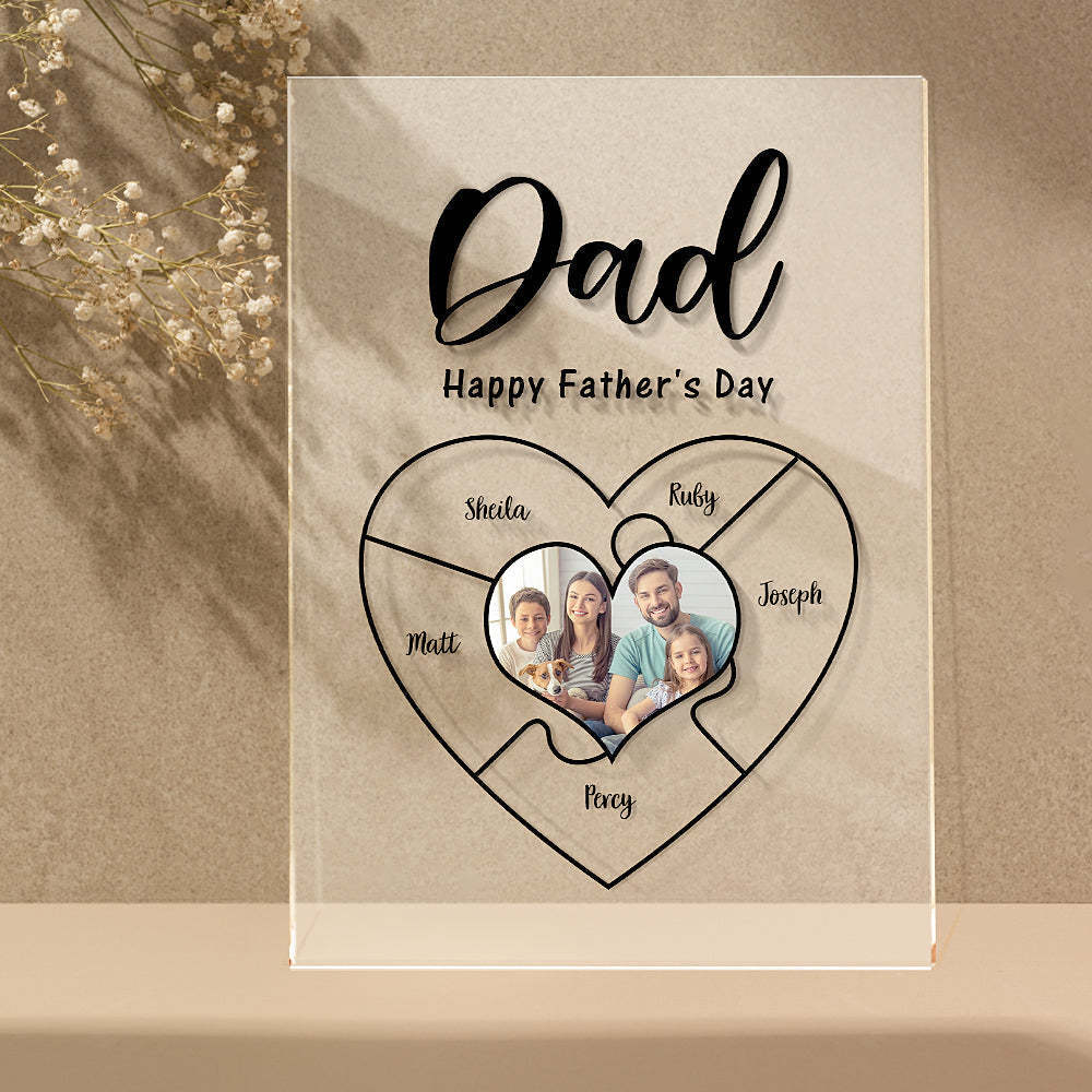 Father's Day Gift- Engraved Nameplate For Father's Day Personalized Photo Keychain Best Plaque Gift For Dad