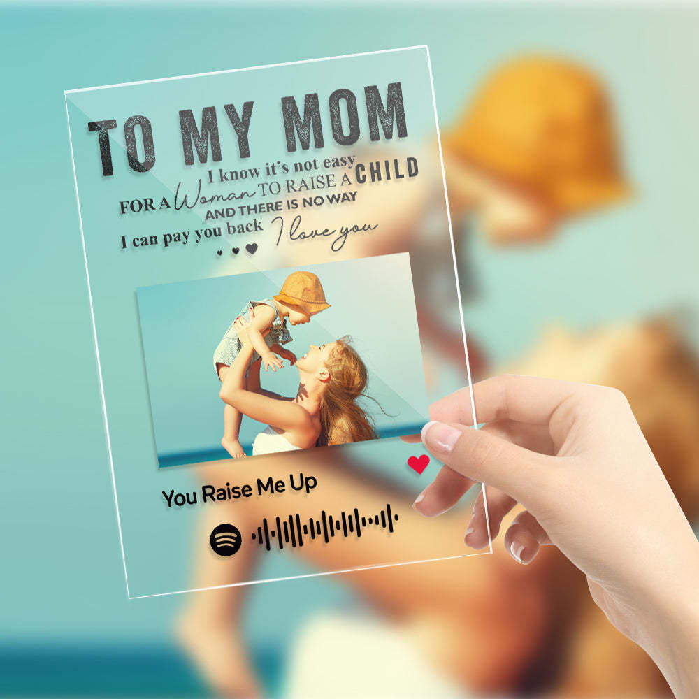 TO MY MOM - Custom Spotify Glass Plaque/Keychain/Night Light Gifts For Mother