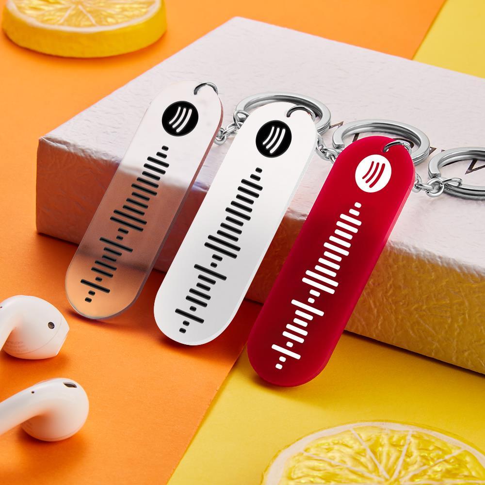 Custom Spotify Code Keychain Scannable Music Keychain Acrylic Multicolor Smooth - Transparent
