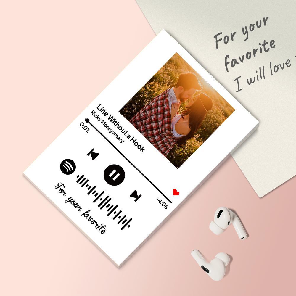 Custom Spotify Code Music Song Fridge Magnet With Text White