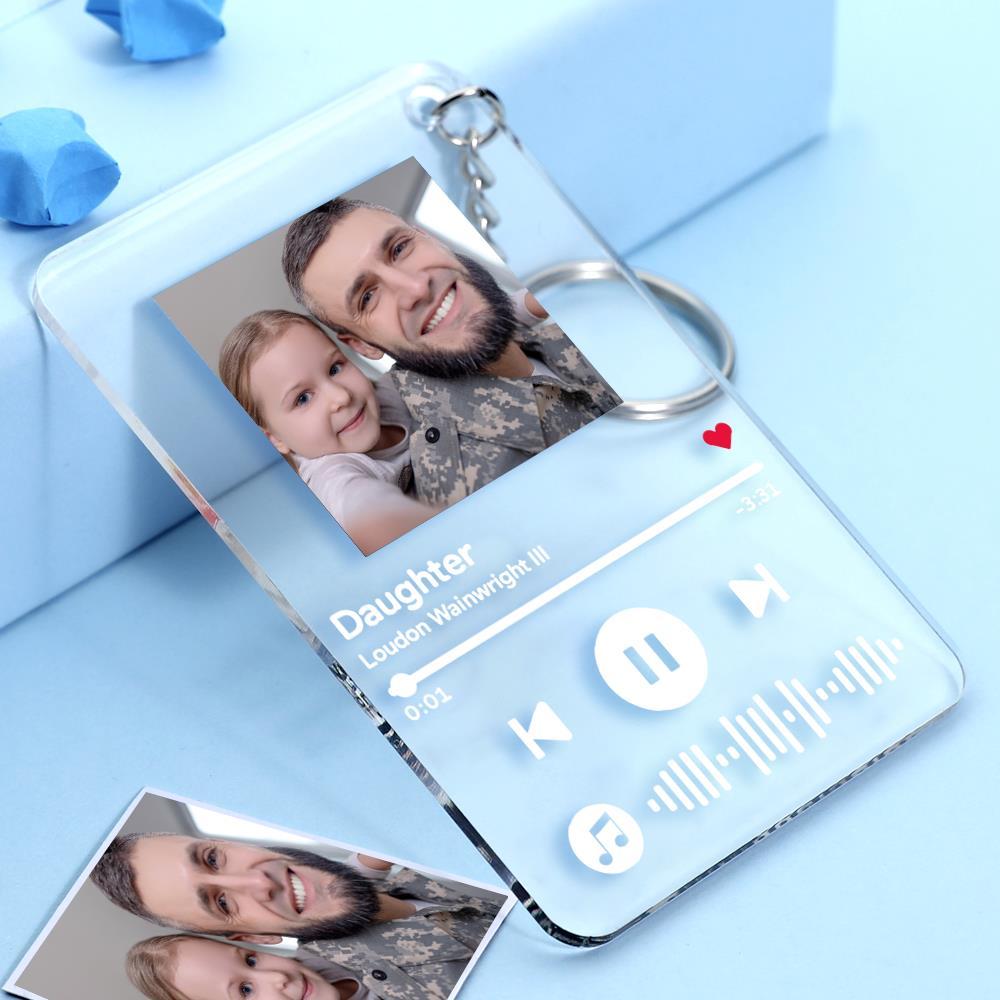 Father's Day Gifts - Custom Spotify Code Music Plaque Keychain