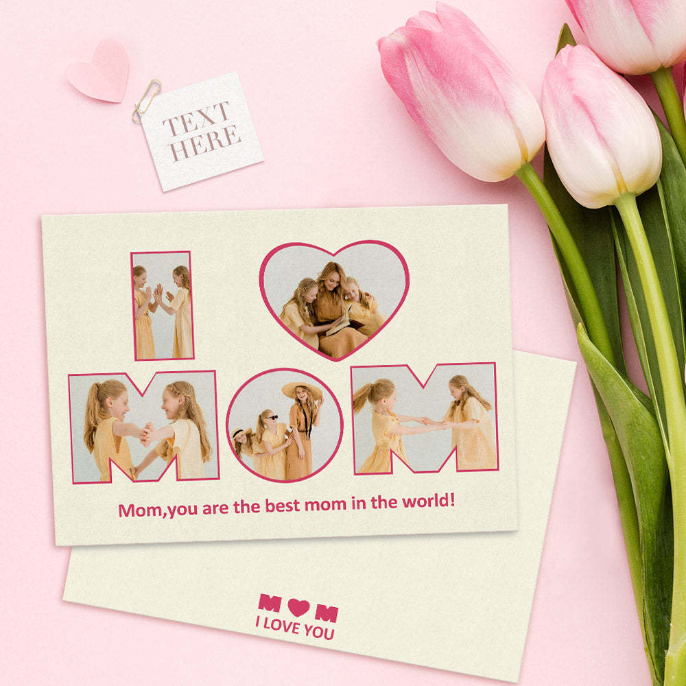 Custom Photo Mother's Day Cards Personalized Greeting Card Gifts For Mom