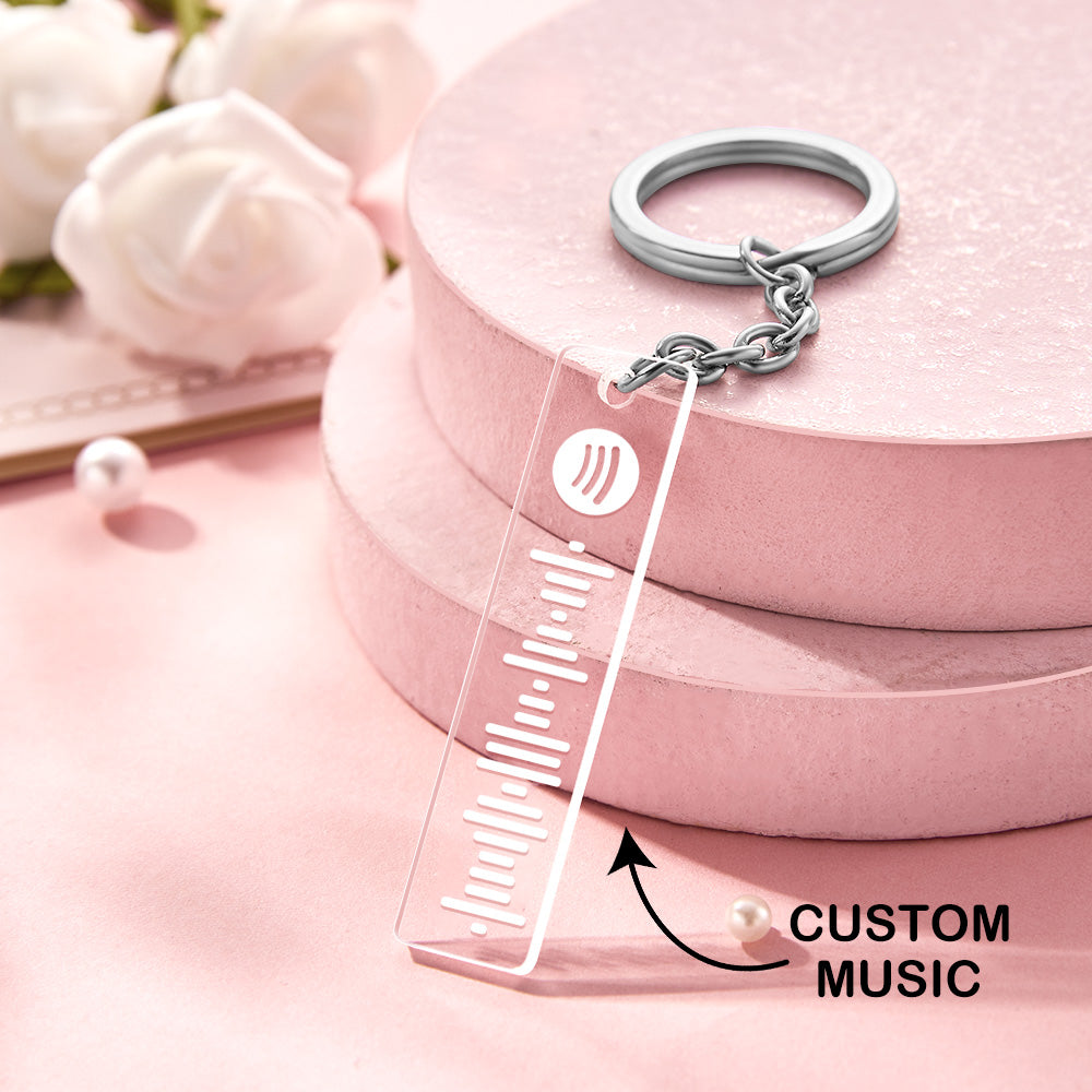 Custom Spotify Code Keychain Scannable Acrylic Keychain Creative Gift