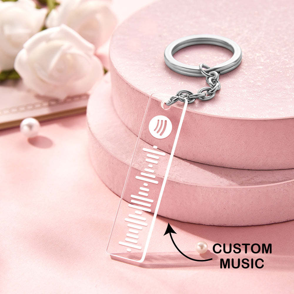 Custom Spotify Code Keychain Scannable Acrylic Keychain Creative Gift
