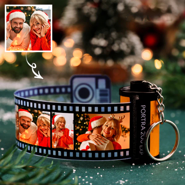 Custom Camera Roll Keychain Personalized Multiphoto Film Roll Keychain Degradable Material Keychain 5-20 Pictures