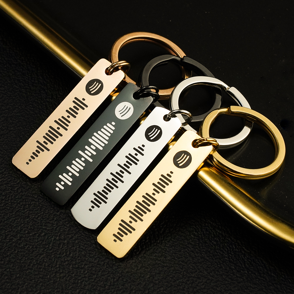 Custom Spotify Code Music Stainless Steel Keychain for him