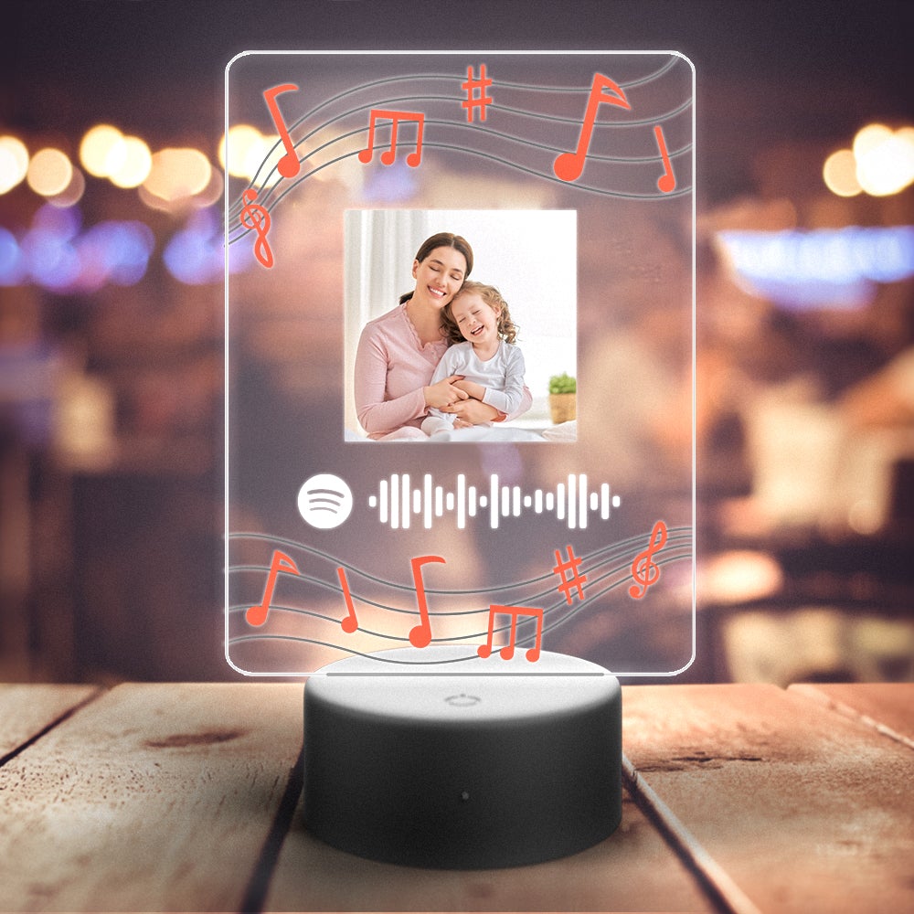 Custom Spotify Night Light with 7 Colors Personalized Night Light Notation Gift For Mom