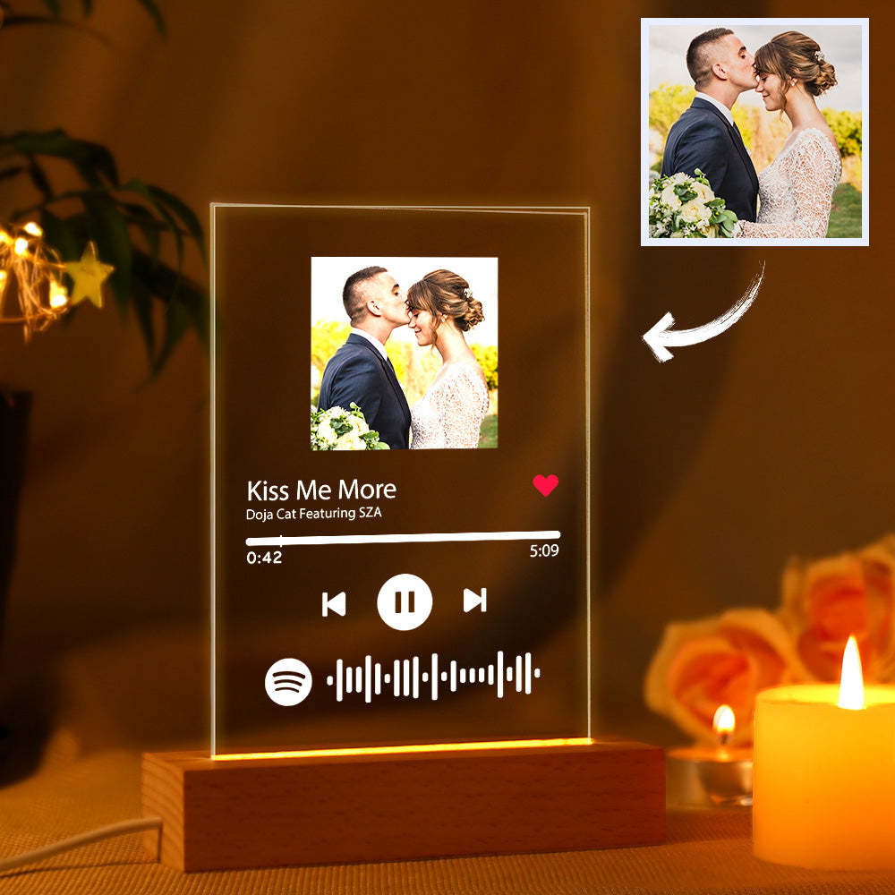 Custom Spotify Glass Night Light/Plaque/keychain The Best Wedding Gifts