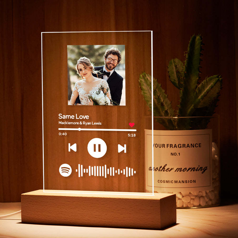 Custom Spotify Glass Music Code Night Light Arts The Best Wedding Gifts