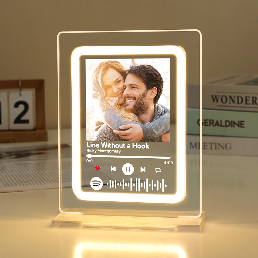 Custom Spotify Photo Night Light Personalized Music Plaque Anniversary Gift