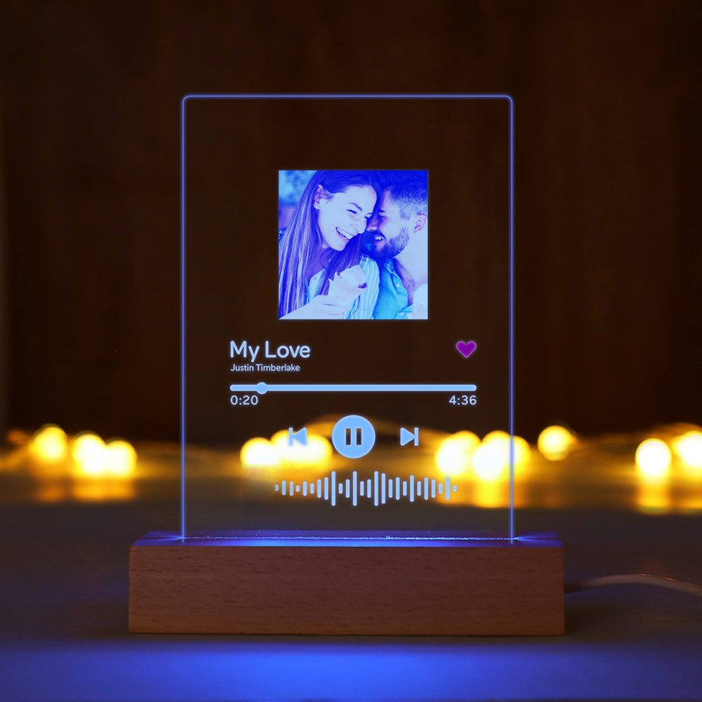To My Dad - Custom Music Glass 7 Colors Night Light Music LED Lamp Gift for Father
