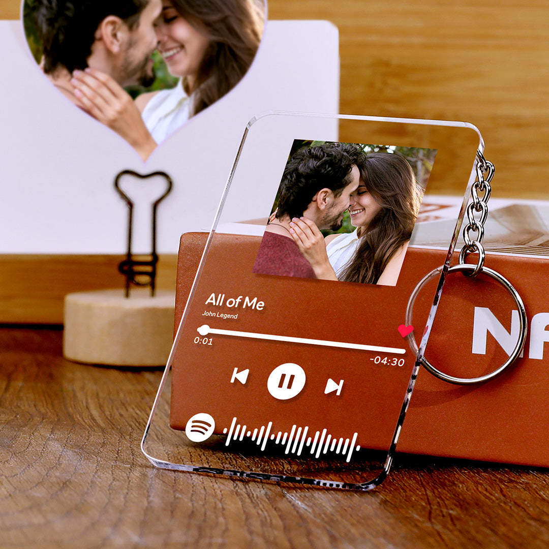 Custom Spotify Glass Code Plaque Keychain the Best Gift