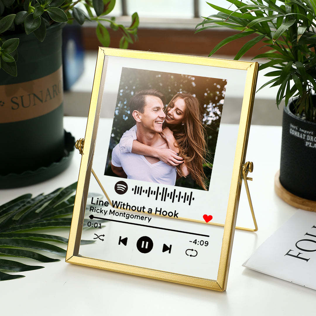 Personalized Music Code Music Plaque with Golden Frame Gift Idea For Friend