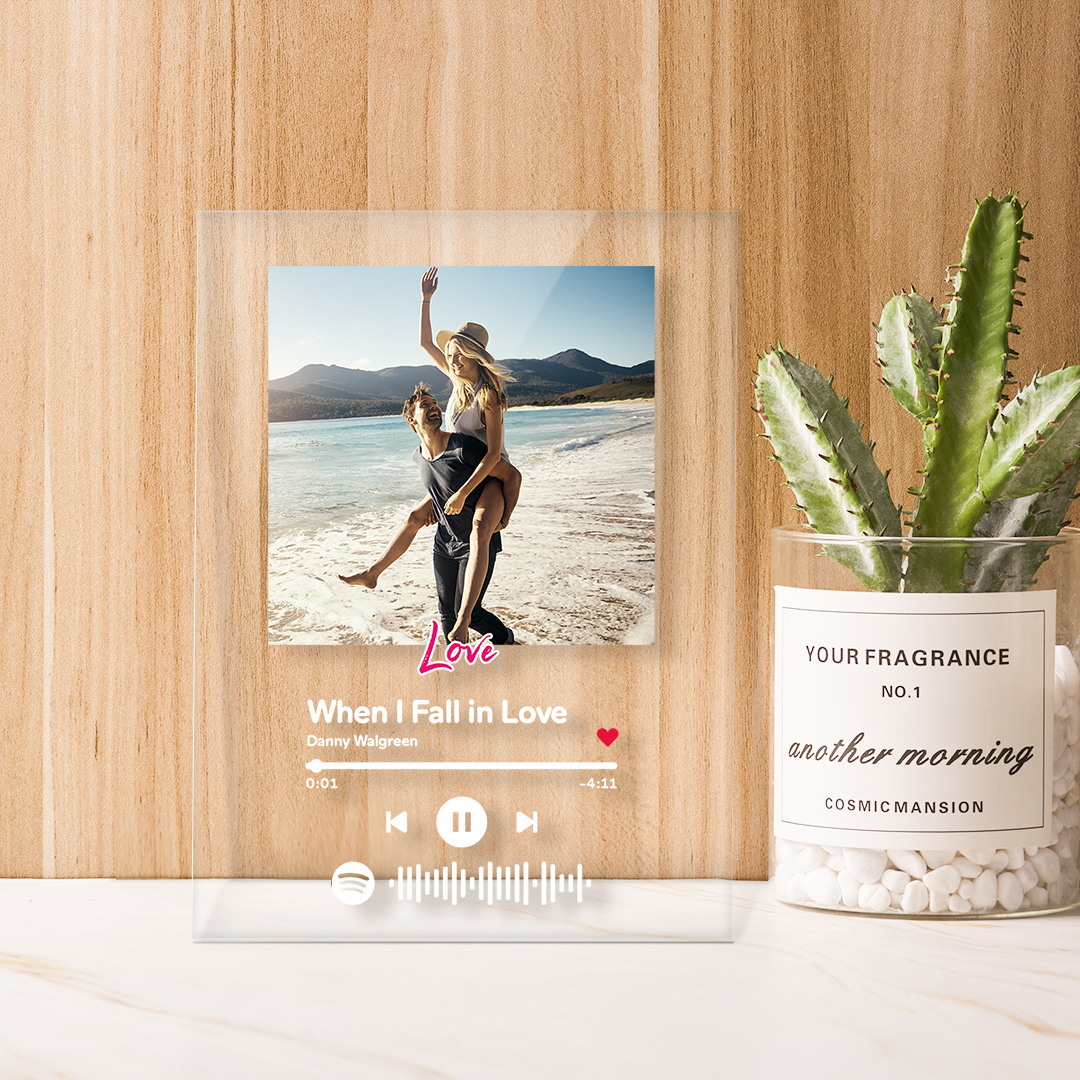 Gift For Her Custom Spotify Code Acrylic Plaque/Night Light/Keychain