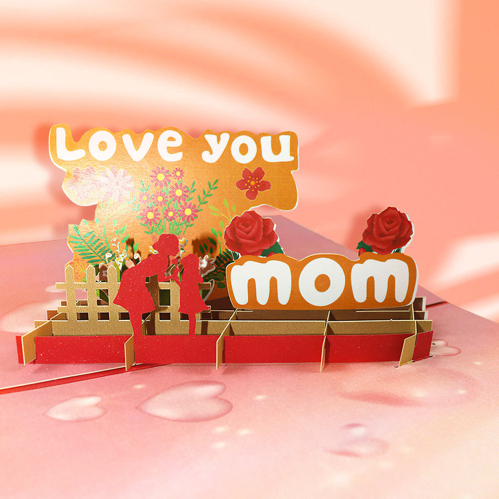 Mother's Day Card Love You Mom 3D Pop Up Greeting Card for Her