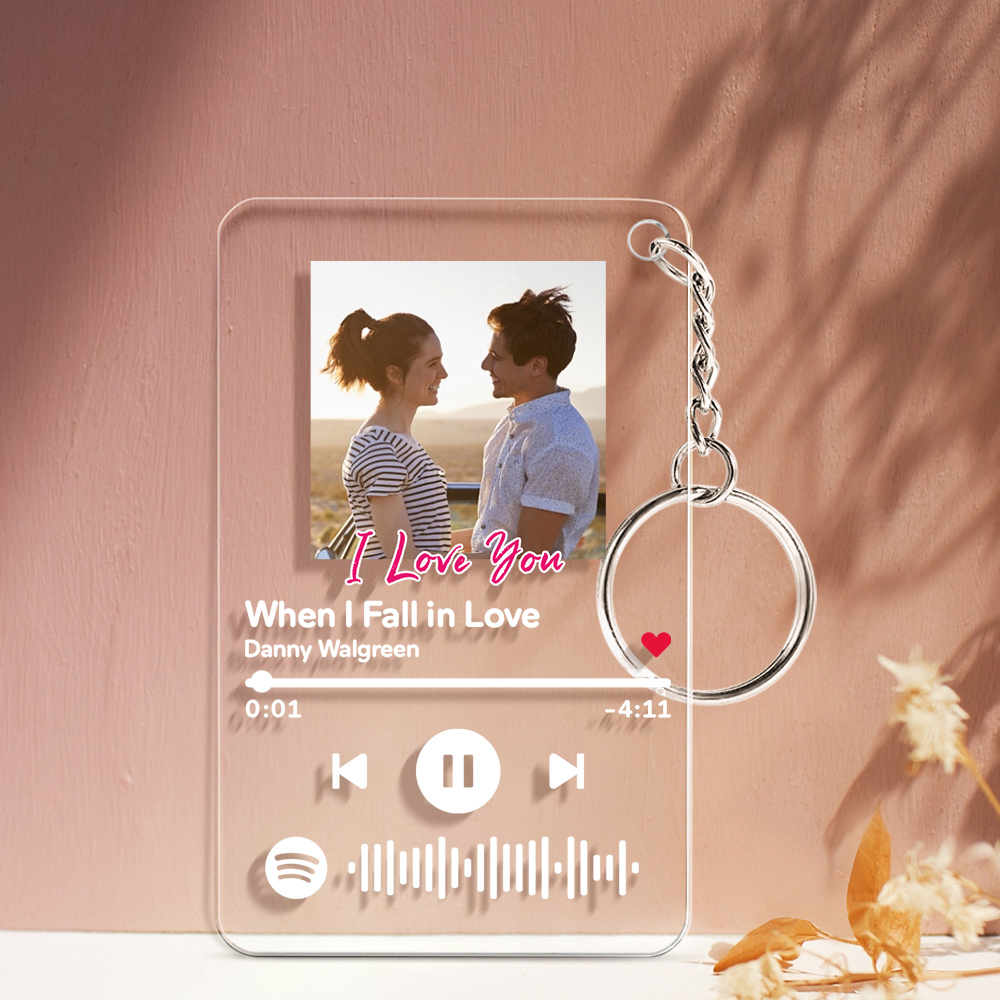 Custom Spotify Glass Code Acrylic Keychain/Plaque/Night Light Gift For Her