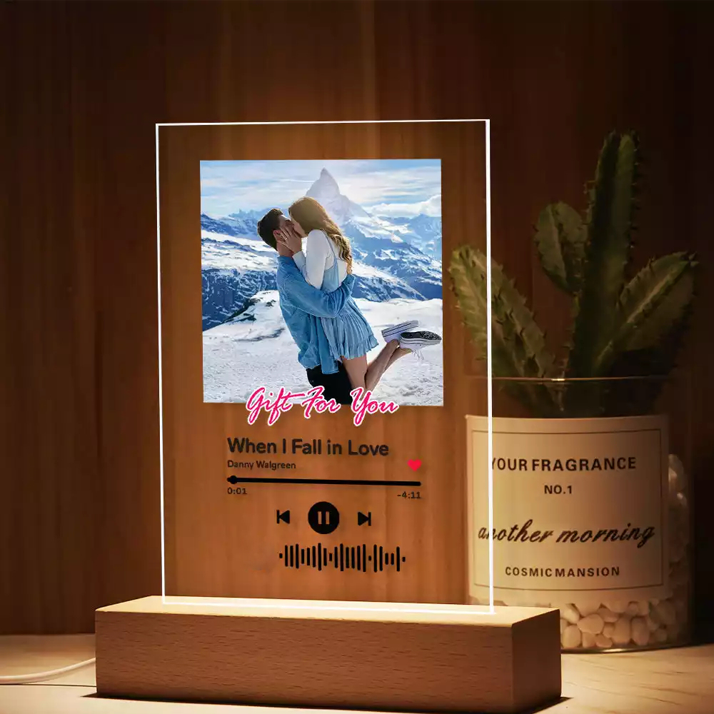 Custom Spotify Glass Code Acrylic Keychain/Plaque/Night Light Christmas Gift