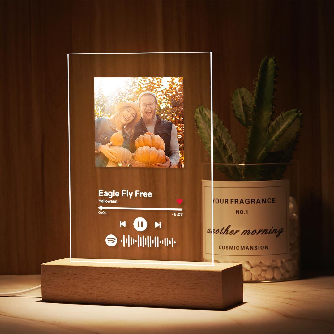 Custom Spotify Glass Music Keychain/Plaque/Night Light Halloween Gift