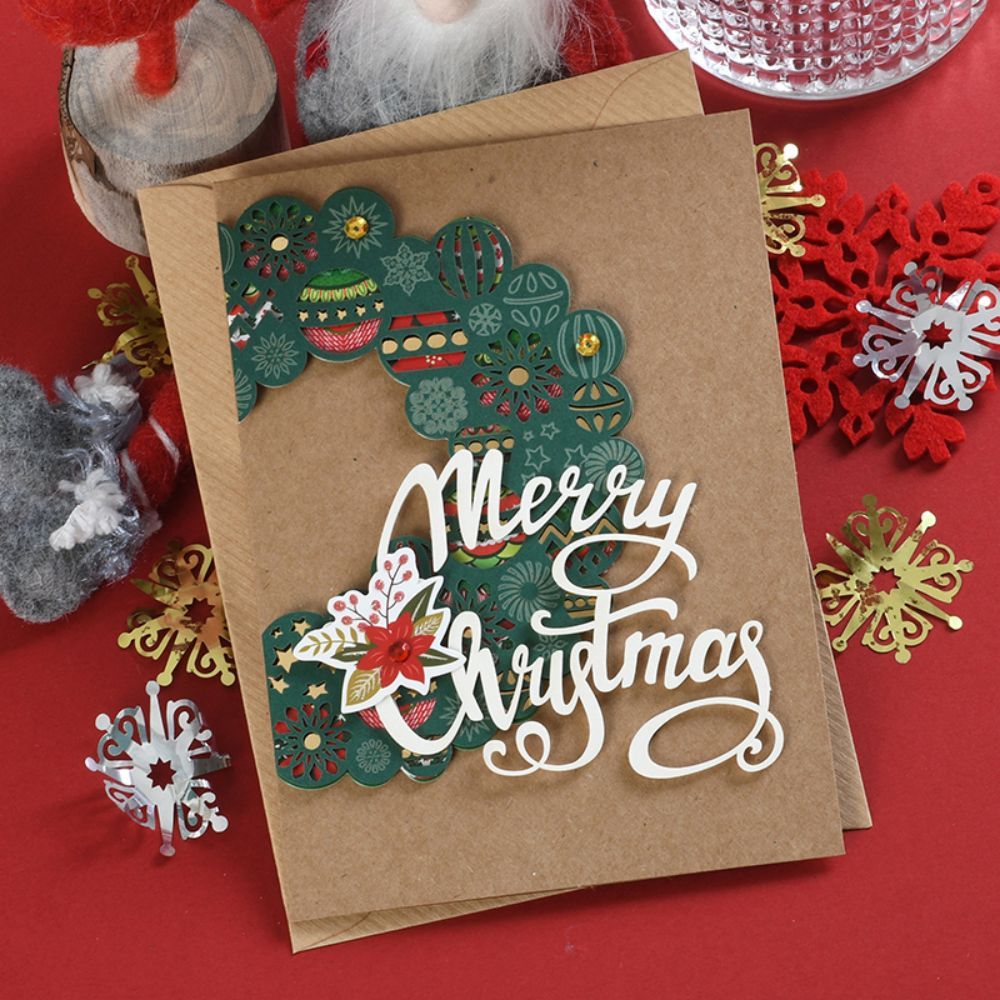 Christmas Ring Pop Up Greeting Card Gift for New Year Xmas