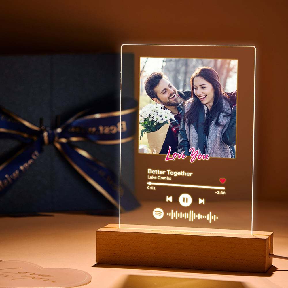 Custom Spotify Glass Code Night Light/Keychain/Plaque Gift For Her