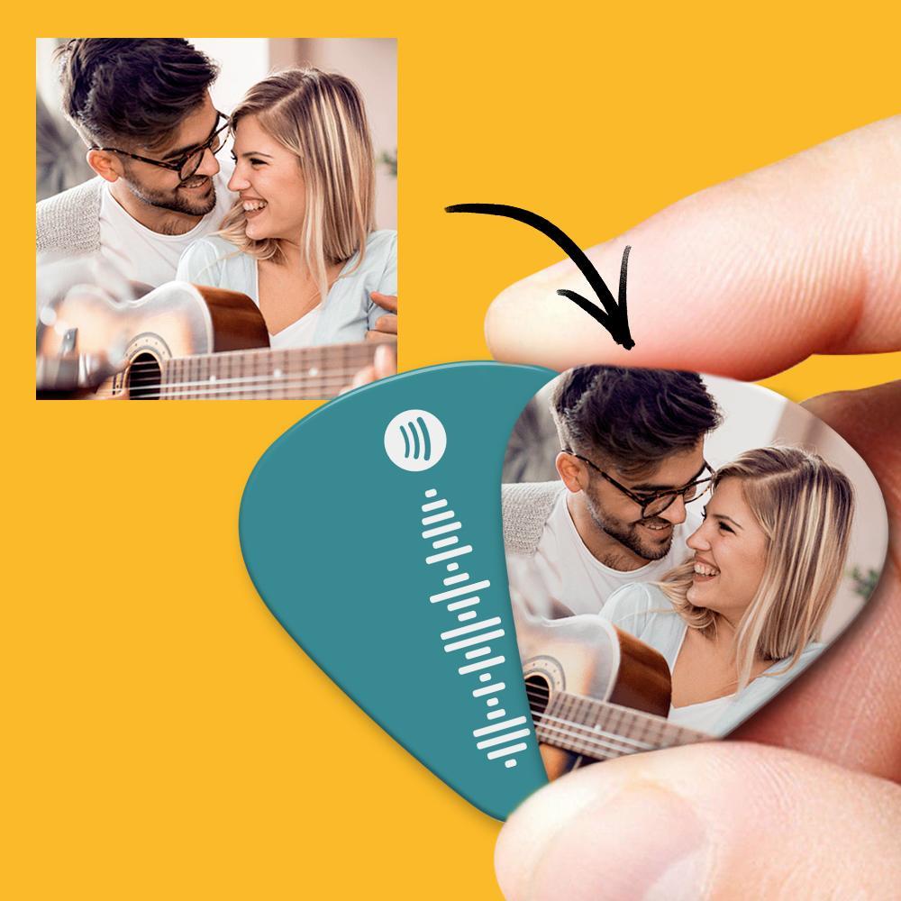 Spotify Music Code Guitar Pick 12Pcs With Photo - Green