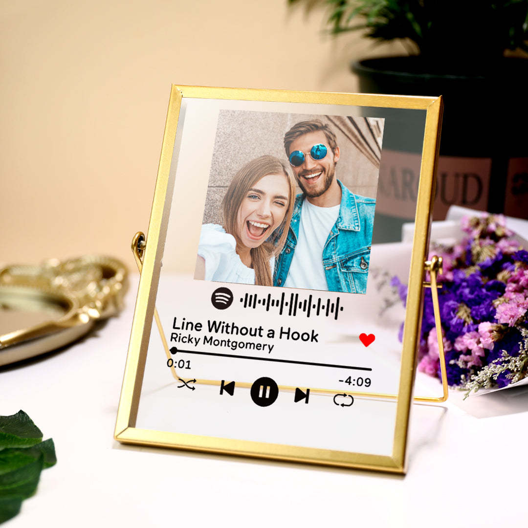 Personalized Music Code Music Plaque with Golden Frame Gift Idea For Friend