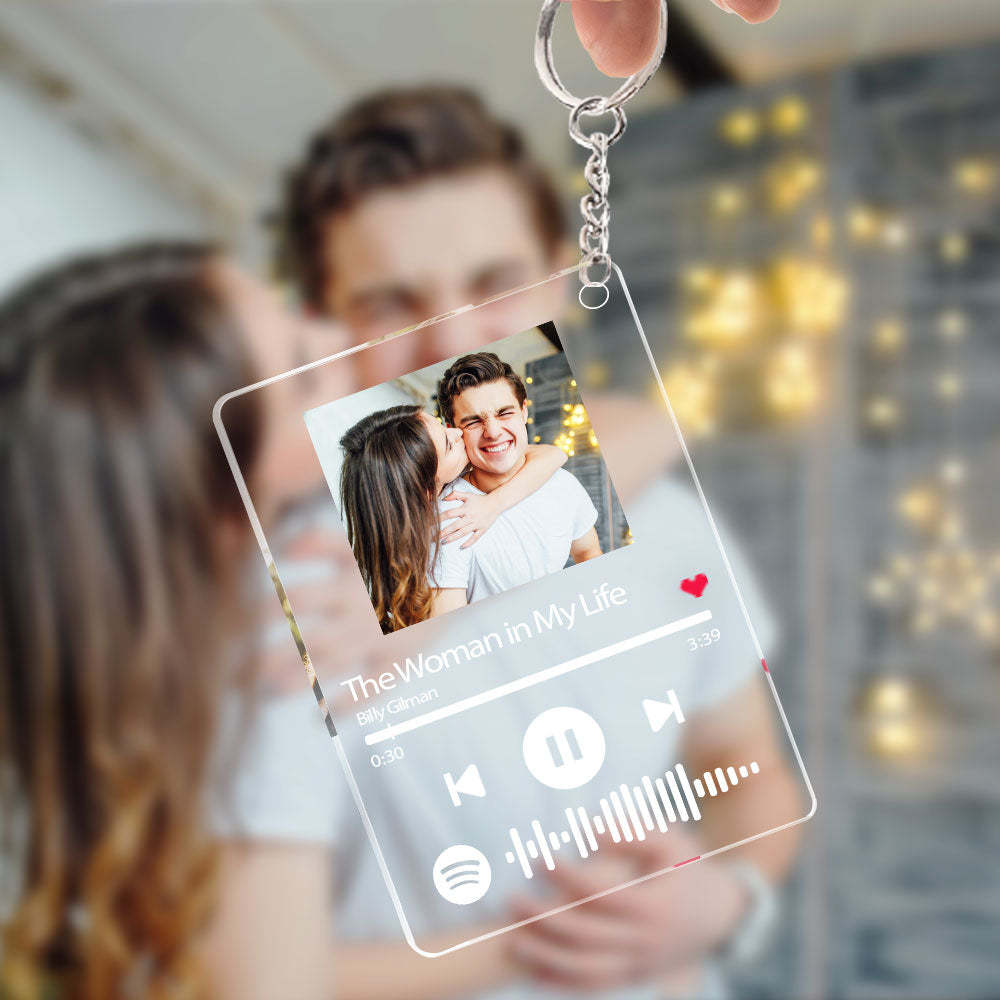 Spotify Glass - Personalized Spotify Code Music Plaque Keychain(2.1in x 3.4in)