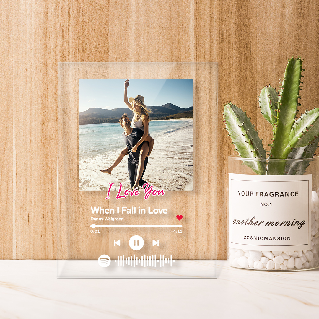 Custom Spotify Glass Code Acrylic Keychain/Plaque/Night Light Christmas Gift