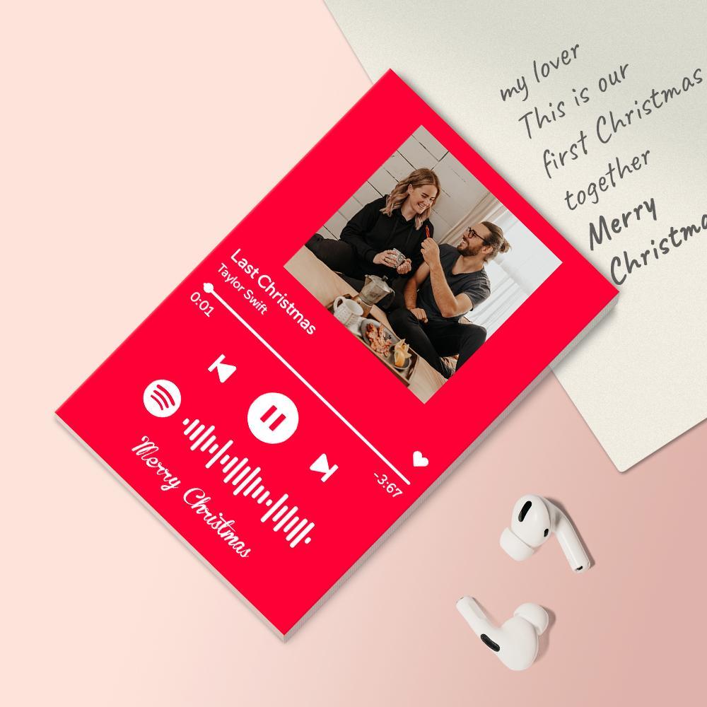 Custom Spotify Code Music Song Fridge Magnet With Text - Pink
