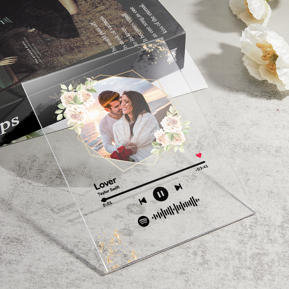 Custom Spotify Code Song Plaque Music Glass Keychain/Plaque/NightLight Gift For Lover