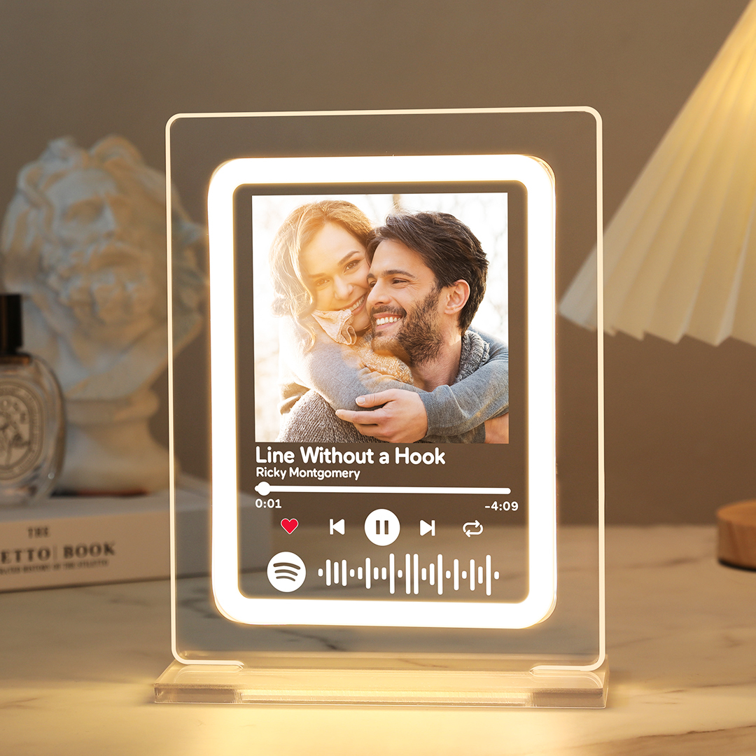 Custom Spotify Photo Night Light Personalized Music Plaque Anniversary Gift