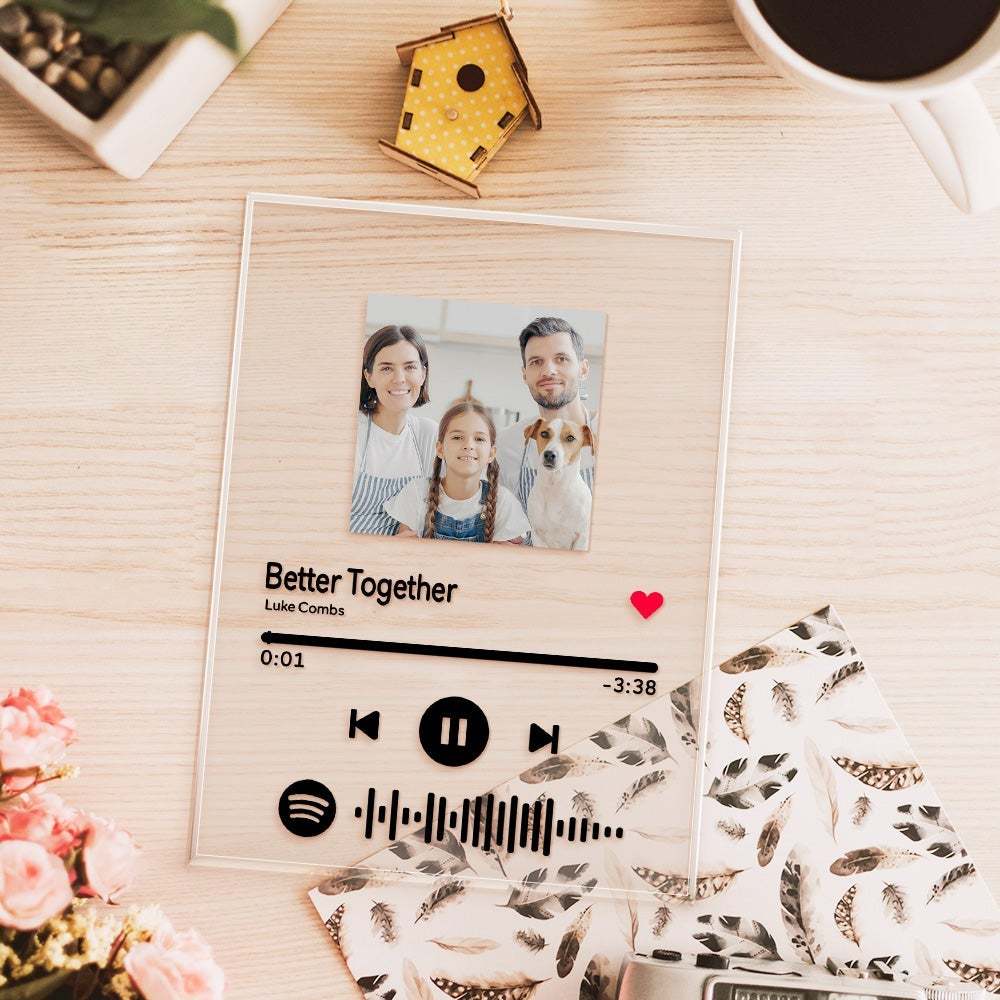 Custom Spotify Code Music Plaque Glass Gifts For Yourself