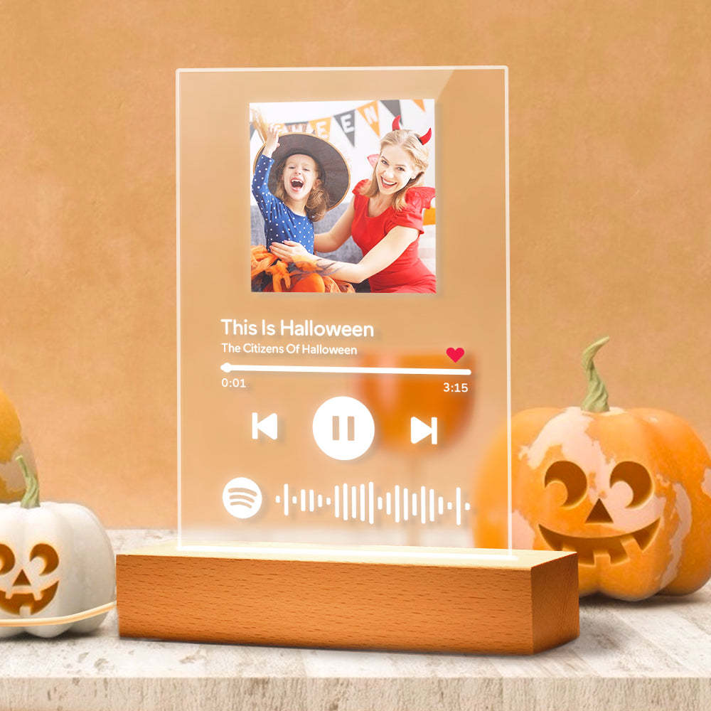 Custom Spotify Code Acrylic Nightlight/Plaque/Keychain For Halloween
