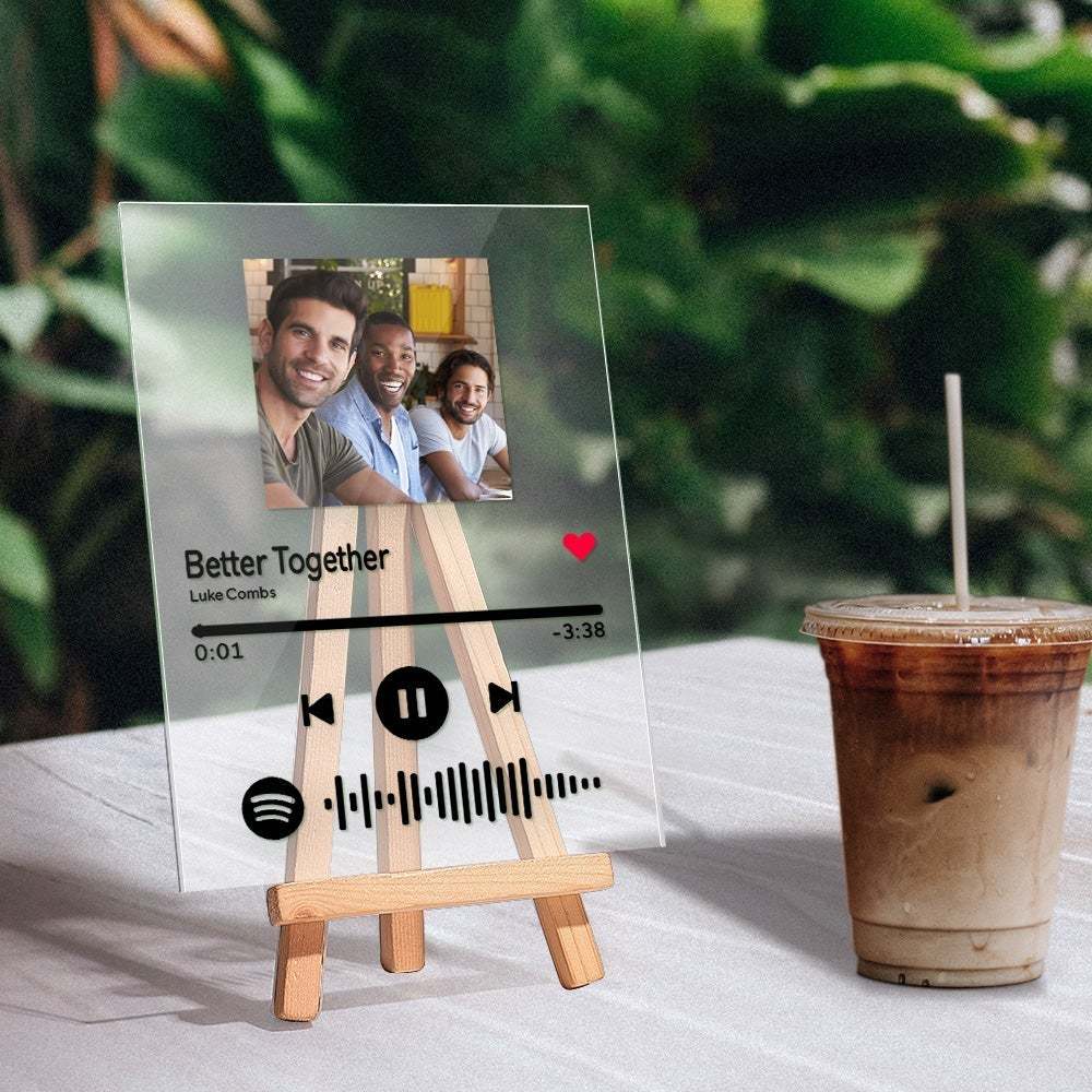 Custom Spotify Code Music Acrylic Glass Plaque 4 in 1 Gifts For Friends